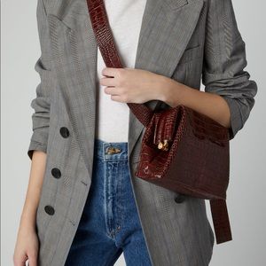 OSOI crossbody bag leather with croc effect